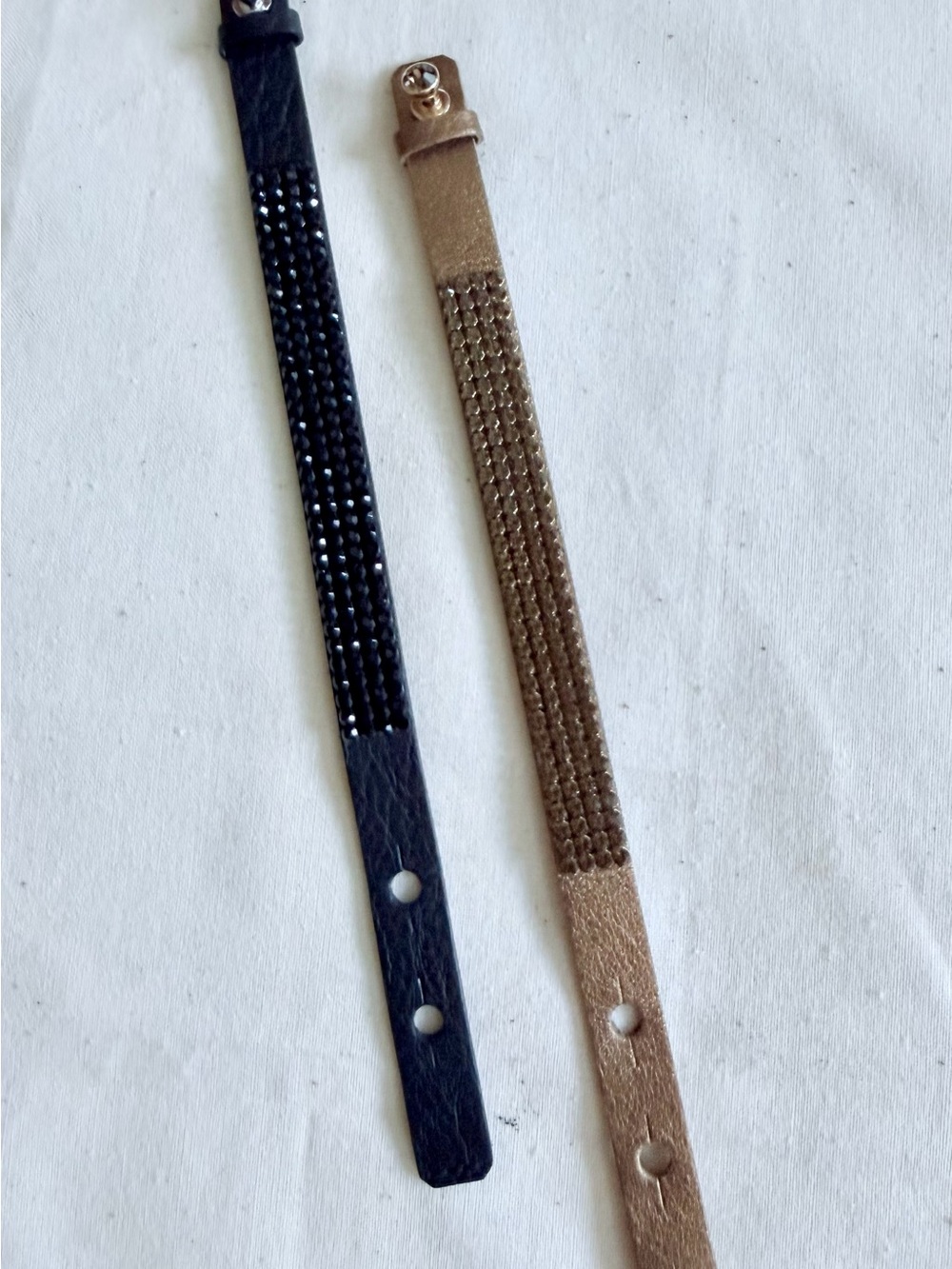 Women’s Swarovski Rhinestone Strap Bracelet - one each Black and Gold